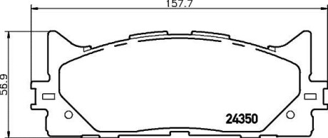 Фото автозапчастини колодки гальмівні передні дискові Toyota Camry (ACV40, ACV50), Rav IV 2.4, 3.0 (06-)Lexus ES350 3.5 V6 (06-) NISSHINBO NP1015