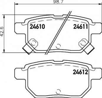 Фото автозапчастини колодки гальмівні задні дискові Toyota Auris 1.4, 1.6, 1.8, 2.0 (06-) NISSHINBO NP1020 (фото 1)