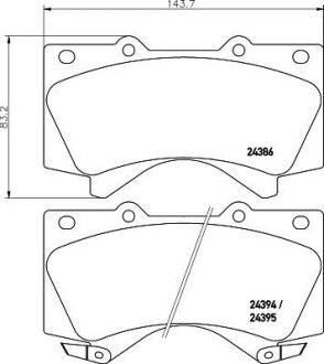 Фото автозапчасти колодки тормозные дисковые передние Toyota Land Cruiser 3.0, 4.5, 4.6, 4.7 (08-) NISSHINBO NP1045