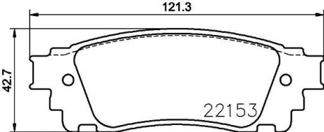 Фото автозапчастини колодки дискові задні Lexus RX350, RX450H GGL2, GYL2 15-, LFA10 10-12, RX450H/350200T AGL2, GGL2, GYL25 15-, NX 14-, LM 20-, Alp NISSHINBO NP1110