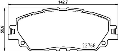 Фото автозапчасти комплект тормозных колодокTOYOTA, LEXUS ES (_Z10_), UX (_AA1_, _AH1_), CAMRY (_V7_, _VA7_, _VH7_), R NISSHINBO NP1167