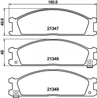 Фото автозапчасти колодки тормозные дисковые передние Nissan Pathfinder, Pick Up 2.4, 2.7, 3.2 (98-) NISSHINBO NP2008