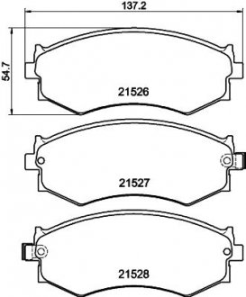 Колодки тормозные дисковые передние Ssang Yong 2.0, 2.3, 2.9 (97-) NISSHINBO NP2021 (фото 1)