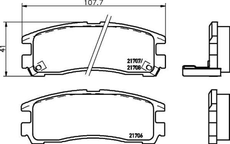 Фото автозапчасти колодки тормозные дисковые задние Mitsubishi Galant 1.8, 2.0 (96-04) NISSHINBO NP3013