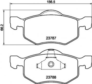 Фото автозапчасти колодки тормозные дисковые передние Mazda Tribute 2.0, 3.0 (06-08)/Ford KA 1.2, 1.3 (08-) NISSHINBO NP5028