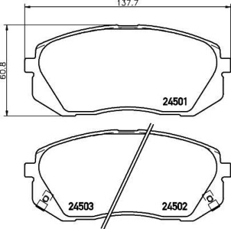 Фото автозапчасти тормозные колодки HUYNDAI/KIA ix35/Carens/Sportage передний 06 NISSHINBO NP6019