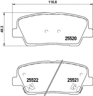 Фото автозапчасти колодки тормозные дисковые задние Hyundai Santa Fe/Kia Sportage 2.0, 2.2, 2.4 (09-) NISSHINBO NP6083