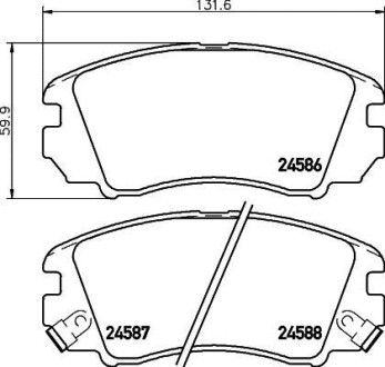 Фото автозапчасти колодки тормозные дисковые передние Hyundai Sonata, Tucson/Kia Sportage 2.8 (04-) NISSHINBO NP6090