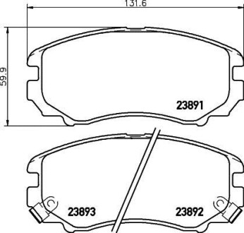 Фото автозапчастини гальмівні колодки HYUNDAI Coupe/Sonata IV/Tucson/KIA Sportage New/Magentis/Optima -06 NISSHINBO NP6091