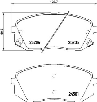 Фото автозапчасти комплект тормозных колодок HYUNDAI/KIA SONATA VI/VII/TUCSON/OPTIMA передний 12 NISSHINBO NP6145