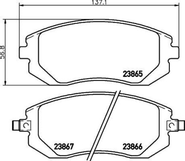 Фото автозапчастини колодки гальмівні передні дискові Subaru Forester, Impreza, Legacy, Outback 2.0, 2.5 (06-) NISSHINBO NP7001