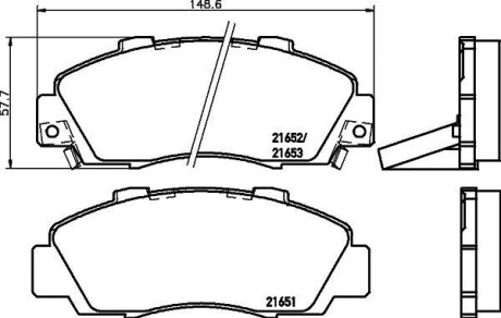 Фото автозапчасти гальмівні колодки HONDA NSX/Accord/Prelude/CR-V/HR-V/ROVER 600 -05 NISSHINBO NP8003