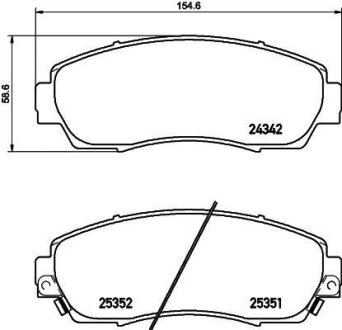 Фото автозапчастини колодки дискові передні CR-V 2.0, 2.4 07-08, CR-V 2.4 07-08 американець, Odyssey 3.5 05-08, Acura RDX 2.3 07-09 пров NISSHINBO NP8011