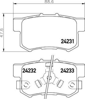 Фото автозапчасти колодки тормозные дисковые задние Honda Accord 2.0, 2.2, 2.4 (02-), Civic VII (01-05)/Suzuki SX-4 1.6. 2.0 (06-) NISSHINBO NP8037