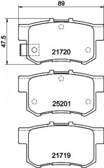 Колодки тормозные дисковые задние Honda Accord, Civic 1.4, 1.6, 1.7, 2.0 (01-05) NISSHINBO NP9018