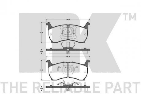 Фото автозапчасти тормозные колодки передние (15.0mm) Mazda 626 2.0, 2.0D (GC) 02/83-87 (Akebono) NK 223209