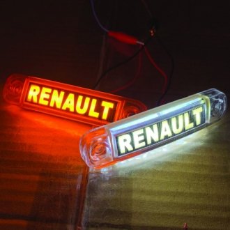 Фото автозапчастини габаритний ліхтар світлодіодний білий 24В з написом Renault NOKTA L003024RNW