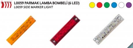 Ліхтар габаритний LED 6 діод червоний NOKTA L0059R