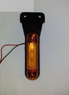 Фонарь габаритный диод LED желтый с кронштейном (L0072Y+ кронштейн) NOKTA L0192Y (фото 1)