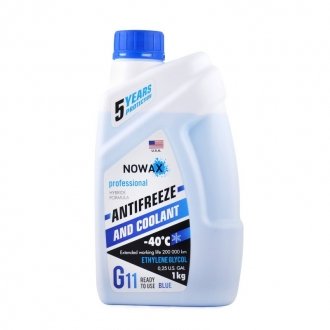 Антифриз G11 -40 C синий готовая жидкость 1 кг NOWAX NX01007