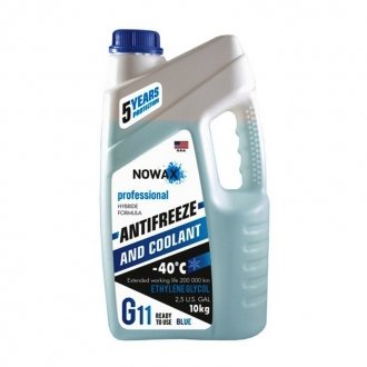 Антифриз G11 -40 C синий готовая жидкость 10 кг NOWAX NX10002