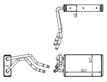 Фото автозапчасти радіатор пічки Ford Transit Bus 2.2/2.4 TDCi 06r- NRF 1602010255