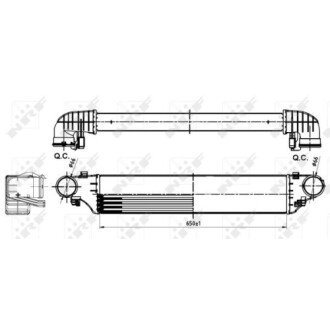 Фото автозапчасти интеркулер MERCEDES C (CL203), C T-MODEL (S203), C (W203), CLC (CL203), CLK (A209), CLK (C209) 1.6-3.0D 12.00-06.11 NRF 30164A