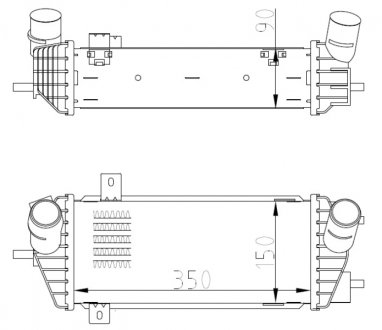 Фото автозапчасти интеркуллер HYUNDAI TUCSON; KIA SPORTAGE 1.7D 06.15- NRF 309070 (фото 1)