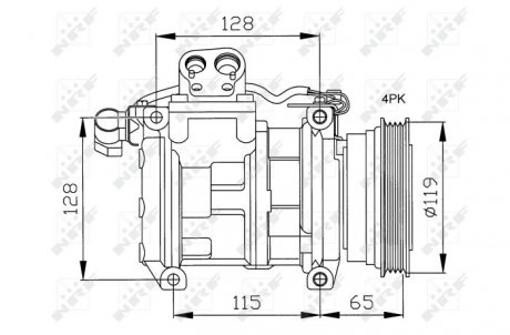 Фото автозапчастини компресор кондиціонера BMW 3 (E36); LAND ROVER RANGE ROVER II 2.5D 09.91-03.02 NRF 32122