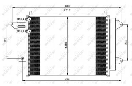 Радиатор кондиционера (с осушителем) AUDI A3, TT 2.5 07.09-06.14 NRF 350070 (фото 1)