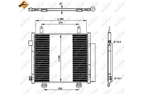 Радиатор кондиционера (с осушителем) NISSAN PIXO; SUZUKI ALTO 1.0/1.0LPG 01.09- NRF 350337