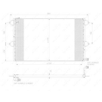 Фото автозапчасти кондиционер радиатор SEAT CORDOBA, CORDOBA VARIO, IBIZA II, INCA; Volkswagen CADDY II, CADDY II/MINIVAN, POLO, POLO III CLASSIC 1.0-2.0 02.93-01.04 NRF 35034