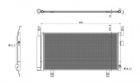 Радіатор кондиціонера (з осушувачем) SUBARU FORESTER 2.0/2.0D/2.5 11.12- NRF 350468 (фото 1)