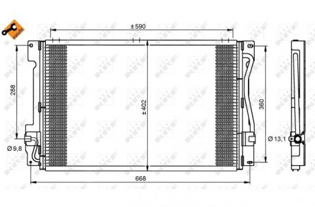 Радиатор кондиционера VOLVO 850, C70 I, S70, V70 I, XC70 2.0-2.5D 06.91-10.05 NRF 35151 (фото 1)