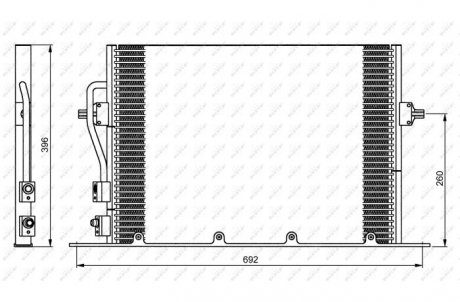 Радиатор кондиционера FORD COUGAR, MONDEO II 1.6-2.5 08.96-12.01 NRF 35196 (фото 1)