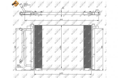 Фото автозапчасти кондиционер радиатор FORD COURIER, FIESTA IV, FIESTA/MINIVAN, PUMA; MAZDA 121 III 1.25-1.8D 08.95-08.03 NRF 35250