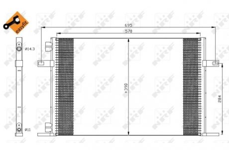 Фото автозапчасти радиатор кондиционера RENAULT ESPACE III 1.9D 02.99-10.02 NRF 35311