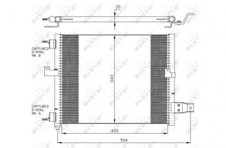 Радиатор кондиционера HYUNDAI ATOS 1.0 02.98-07.03 NRF 35360 (фото 1)