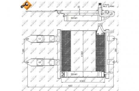 Фото автозапчасти радиатор кондиционера (с осушителем) SEAT AROSA; Volkswagen LUPO, POLO 1.0-1.9D 10.94-07.05 NRF 35367