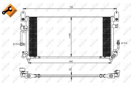 Фото автозапчасти радиатор кондиционера TOYOTA LAND CRUISER, LAND CRUISER 80 2.4D-4.5 11.84-12.97 NRF 35423