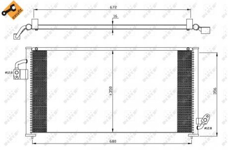 Фото автозапчасти радиатор кондиционера SUBARU FORESTER 2.0 08.97-09.02 NRF 35523