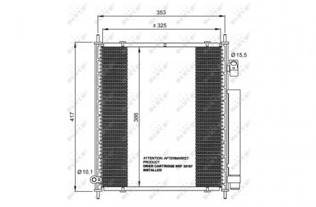Радіатор кондиціонера (з осушувачем) HONDA JAZZ II 1.2/1.3/1.4 03.02-10.08 NRF 35562