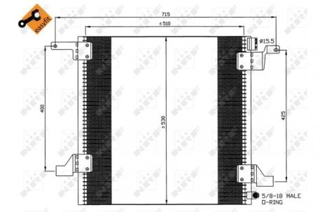 Радиатор кондиционера MERCEDES M (W163) 2.3-5.4 02.98-06.05 NRF 35579