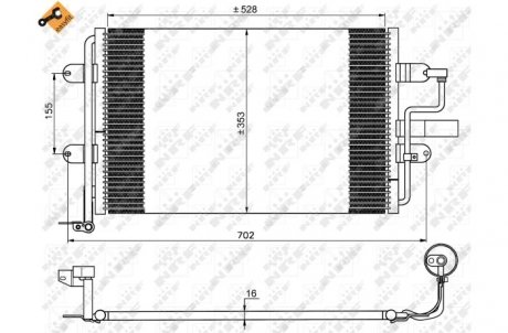 Фото автозапчасти радиатор кондиционера SEAT LEON, TOLEDO II; Volkswagen BORA, GOLF IV 1.9D 02.00-06.06 NRF 35733