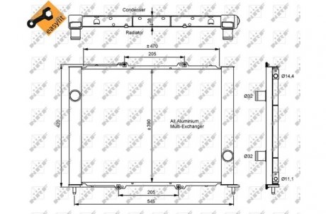 Фото автозапчасти кондиционер радиатор NISSAN MICRA C+C III, MICRA III; RENAULT CLIO II, MEGANE II, SCENIC II 1.0-1.6 09.98- NRF 35887