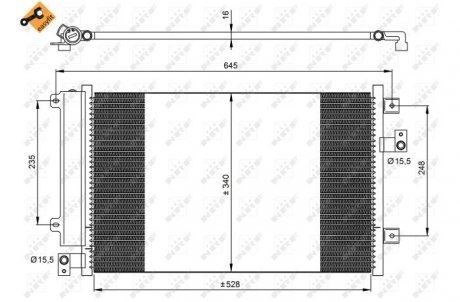 Радиатор кондиционера (с осушителем) FIAT MULTIPLA 1.9D 04.02-06.10 NRF 35942