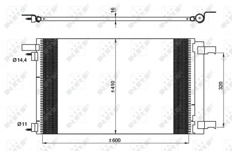 Радиатор кондиционера (с осушителем) CITROEN DS4; PEUGEOT RCZ 1.6 06.10-12.15 NRF 35948 (фото 1)