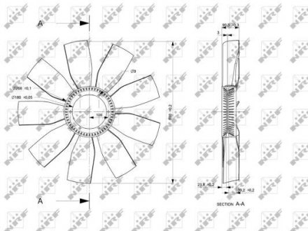 Крыльчатка вентилятора (диаметр 690 мм, количество лопастей 9) MERCEDES TOURISMO (O 350) OM446.938 08.95- NRF 49815
