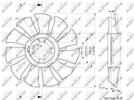 Вентилятор гидромуфт IVECO DAILY III/DAILY IV 1999-2011 d380mm NRF 49846 (фото 1)