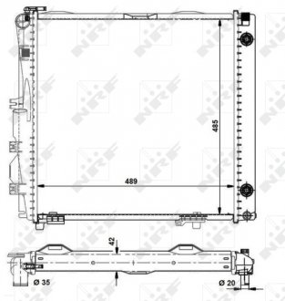 Радиатор двигателя MERCEDES S (W126) 2.5/3.0 09.85-06.91 NRF 504258